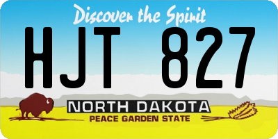 ND license plate HJT827