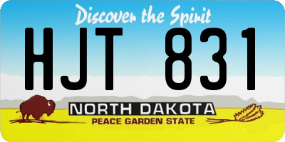 ND license plate HJT831