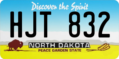 ND license plate HJT832