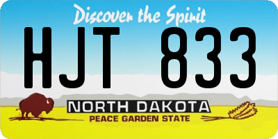 ND license plate HJT833