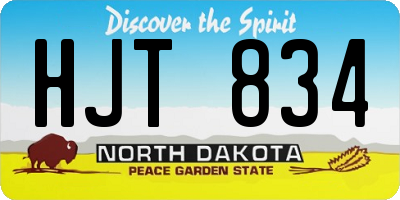 ND license plate HJT834