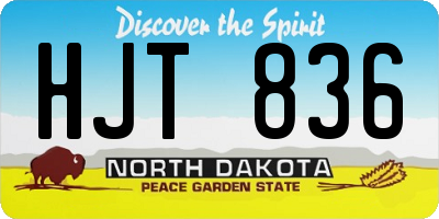 ND license plate HJT836