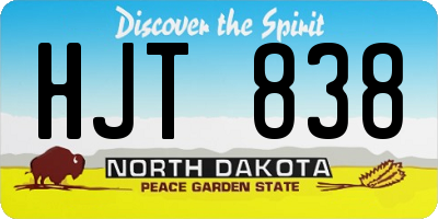 ND license plate HJT838