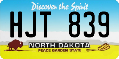 ND license plate HJT839