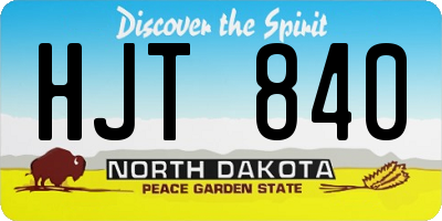 ND license plate HJT840