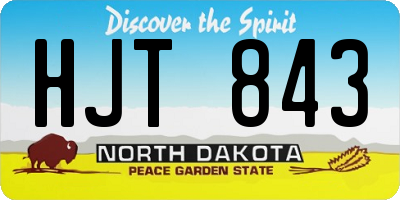 ND license plate HJT843