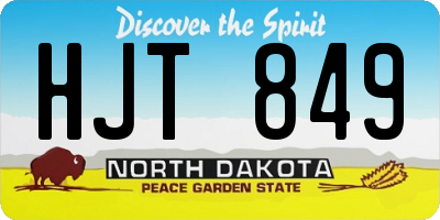 ND license plate HJT849