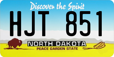 ND license plate HJT851