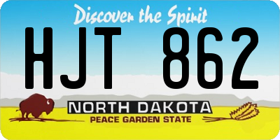 ND license plate HJT862