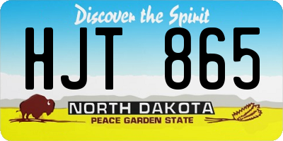 ND license plate HJT865