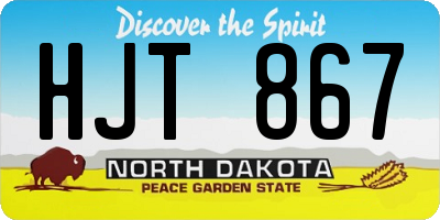 ND license plate HJT867