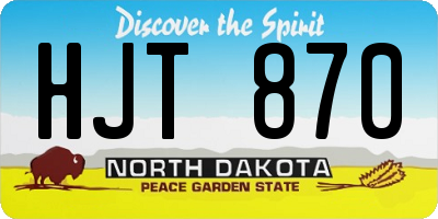 ND license plate HJT870