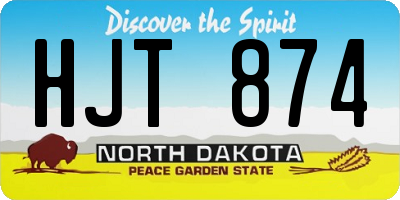 ND license plate HJT874