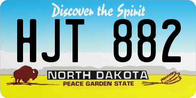 ND license plate HJT882