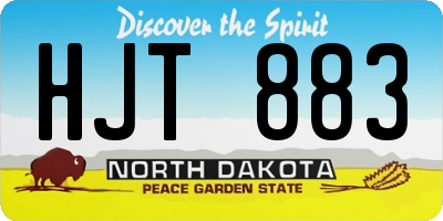 ND license plate HJT883