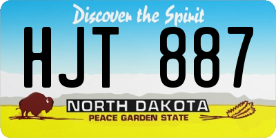 ND license plate HJT887