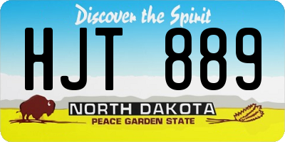 ND license plate HJT889