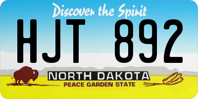 ND license plate HJT892