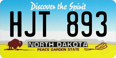 ND license plate HJT893