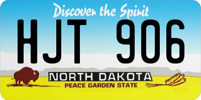 ND license plate HJT906