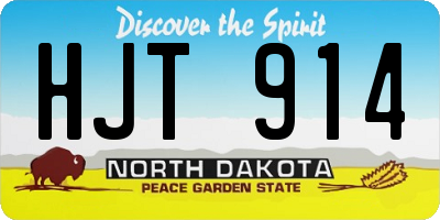 ND license plate HJT914