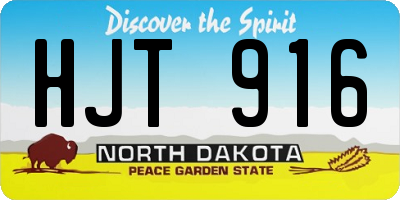 ND license plate HJT916