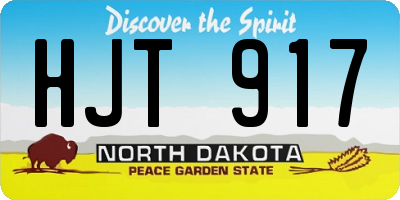 ND license plate HJT917