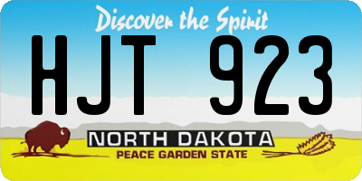 ND license plate HJT923