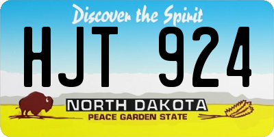 ND license plate HJT924