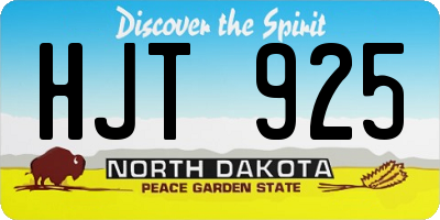 ND license plate HJT925