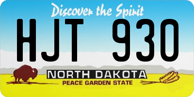 ND license plate HJT930