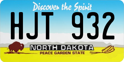 ND license plate HJT932