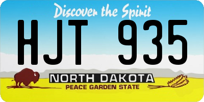 ND license plate HJT935