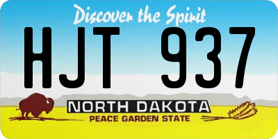 ND license plate HJT937