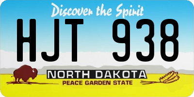 ND license plate HJT938