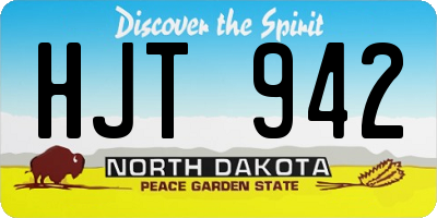 ND license plate HJT942