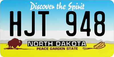 ND license plate HJT948