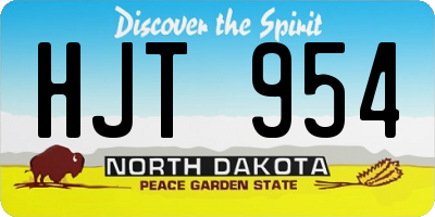 ND license plate HJT954