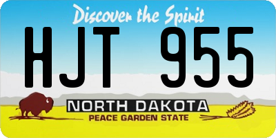 ND license plate HJT955