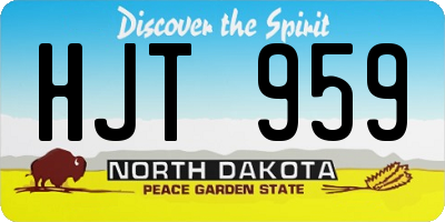 ND license plate HJT959