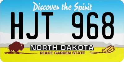 ND license plate HJT968