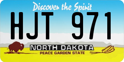 ND license plate HJT971