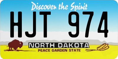 ND license plate HJT974