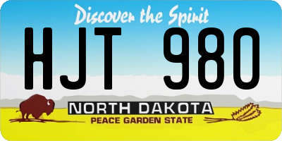 ND license plate HJT980