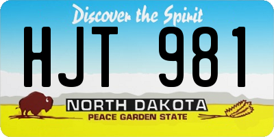 ND license plate HJT981