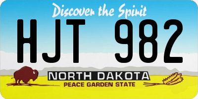 ND license plate HJT982