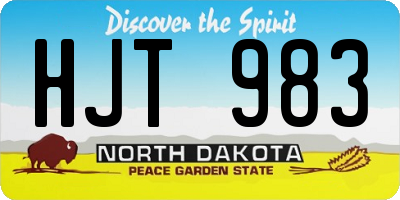 ND license plate HJT983