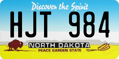 ND license plate HJT984