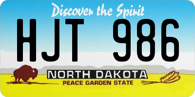 ND license plate HJT986