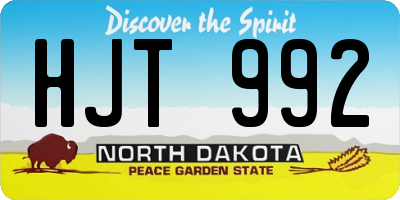 ND license plate HJT992